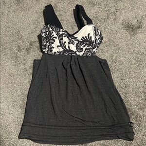 Black and White Floral Tank Top